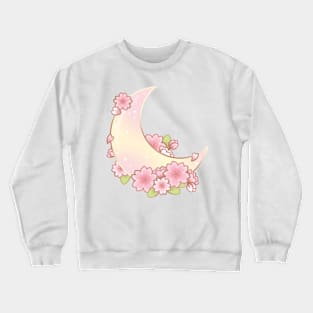 Magical Sakura Cherry Blossoms Floral Moon Crewneck Sweatshirt